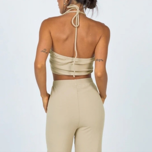 Princess Polly Women's Latina 2pc. Pant Set Beige Size 6 - Picture 3 of 12